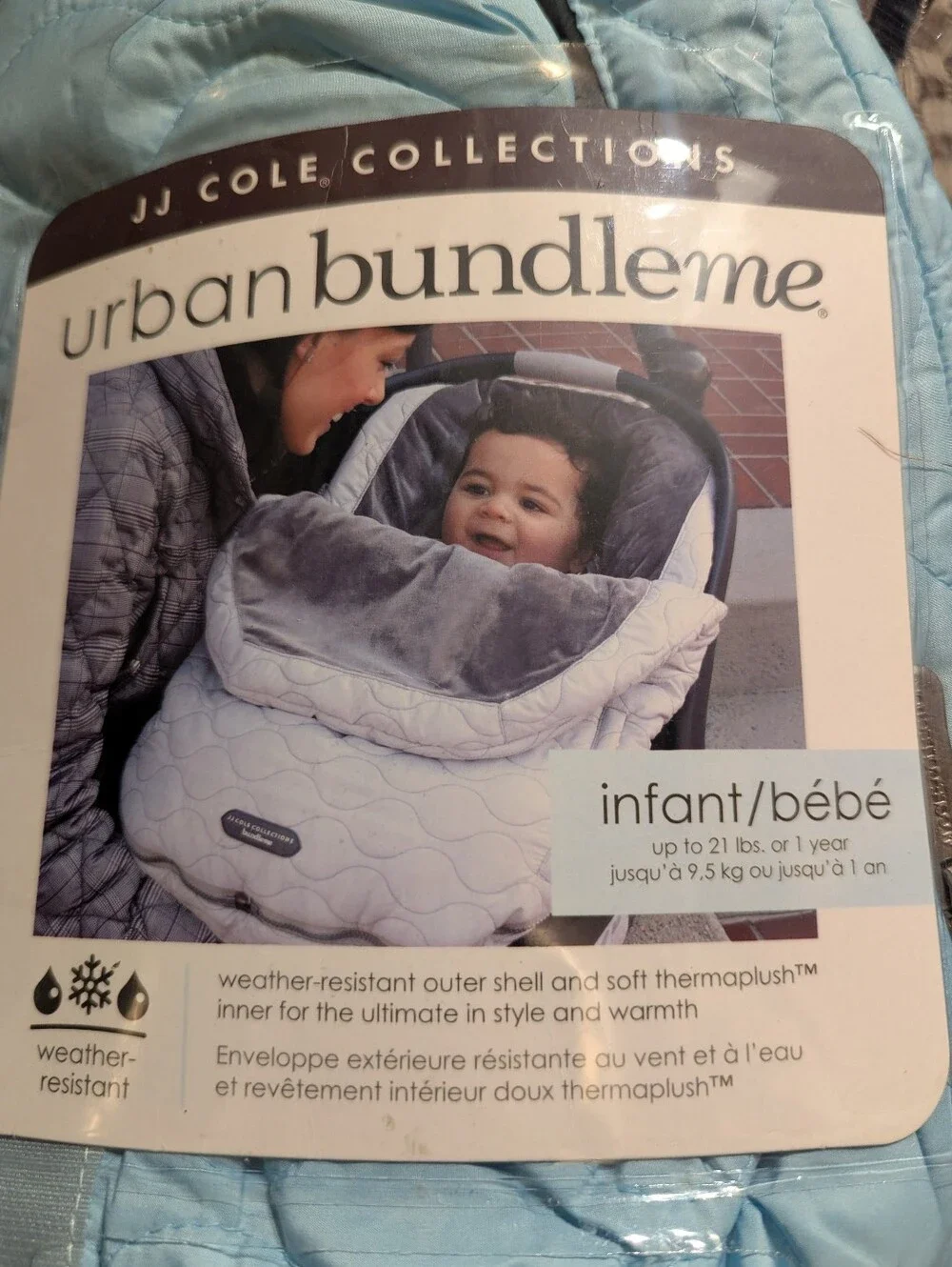 JJ Cole Collections Urban Bundleme Cozy Infant Car Seat Cover Winter NWT Teal